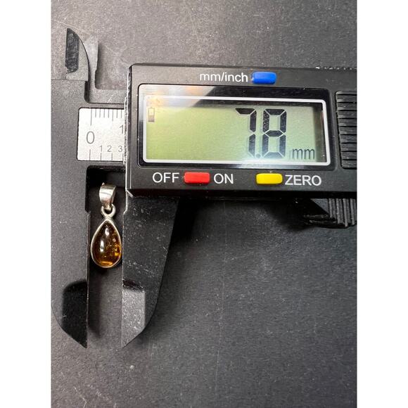 NEW Dravite orange tourmaline sterling silver teardrop pendant 1.49 grams - Picture 5 of 16